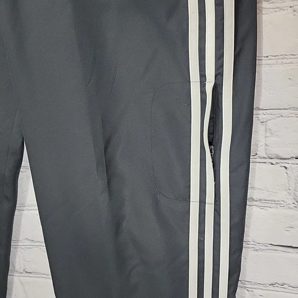 Adidas Climalite Pant Three Stripe Black Polyester Track Warm Up Pocket Lined XL